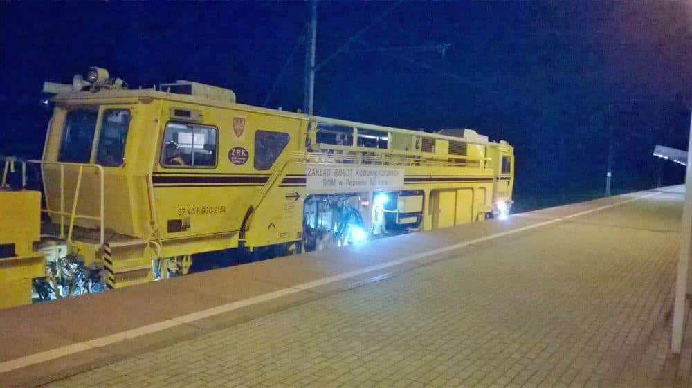 Praca zespołu DPUS tor nr 2 szlak W-wa Praga-Nasielsk